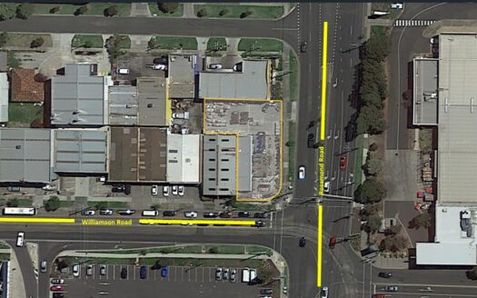 Leased retail shop and showroom at 151-153 Rosamond Road, Maribyrnong VIC 3032, featuring prime corner exposure, office/admin area, and direct frontage to Highpoint Shopping Centre.