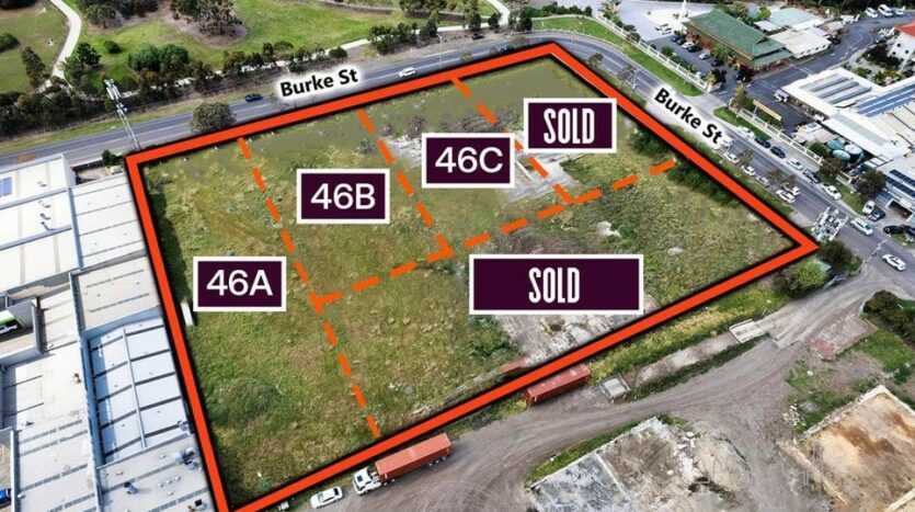 Arial view of commercial land for sale in Braybrook Melbourne