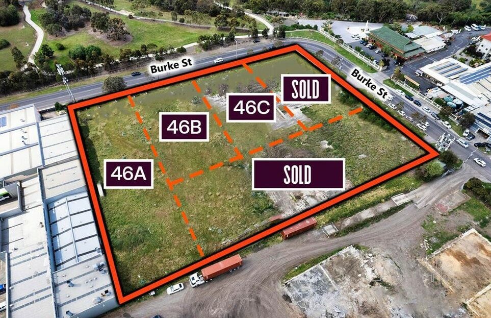 Arial view of commercial land for sale in Braybrook Melbourne