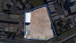 Aerial view of commercial property for rent with warehouse for lease at 66–70 Dohertys Road, Laverton North VIC