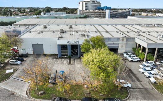 A birdseye perspective of total building. Office for lease in Tullamarine. 7 Tarmac Drive