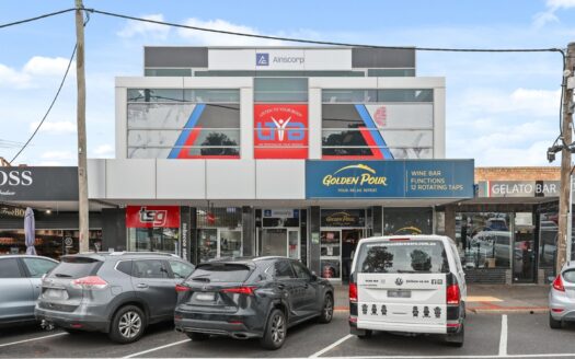 Street frontage of 19-21 Centreway, Keilor East featuring multiple retail and office tenancies within the Centreway Shopping Precinct.